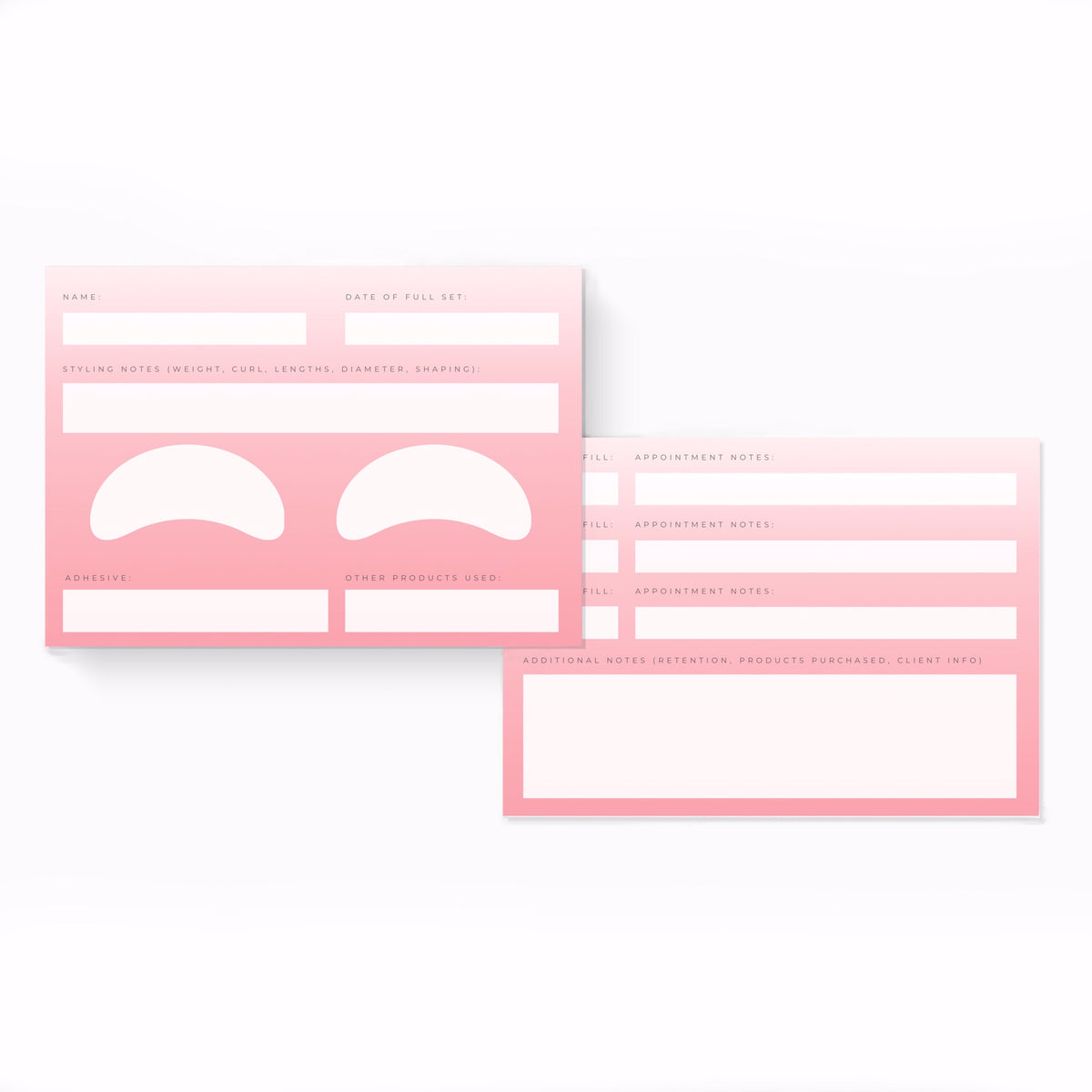 Printable Client Information Cards